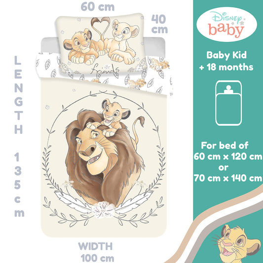 Disney baby bedding, 2-piece set, 100 x 135 cm, 100% cotton, Simba Mufasa