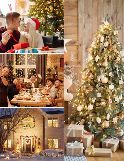 BESCOST outdoor plug-in string lights, 50m 500 LED indoor string lights with remote control, 8 modes dimmable waterproof fairy lights with timer for outdoor garden balcony wedding party, warm white.