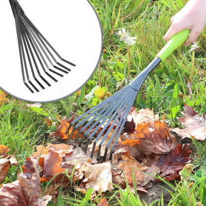 com-four® 6-piece garden tool set - garden set with double hoe, small grubber, joint scraper, hand rake, flower trowel - gardening tool for plants and gardening (6-piece garden set)