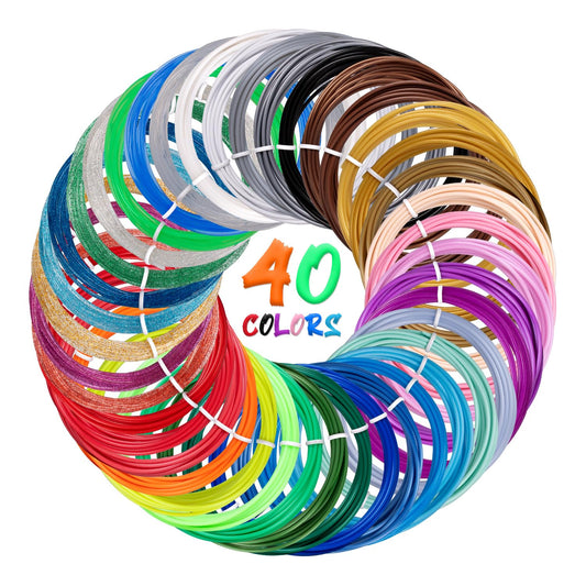Kretrum 40 Colors 3D Pen Filament PLA 1.75mm 3D Printing Pen Filament Refills Compatible with MYNT3D SCRIB3D 3D Pen NOT Fit Filapen any color 3M Total 394 Feet