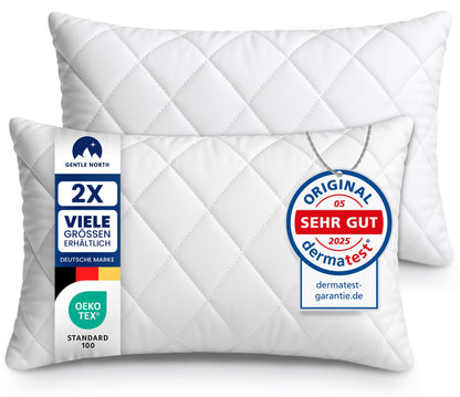 Gentle North Pillow (50x75 cm) - Set of 2 Pillows for Bed and Decorative Use - With Zipper for Filling - Throw Pillows - Couch and Sofa Accent Pillows - Ecolabel Certified - Washable up to 60° - White