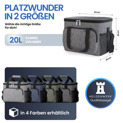 HERO WORK Cooler Bag Large foldable - Insulated Cooler Box Thermal Bag leak-proof & waterproof - Picnic Lunch Bag, Breakfast Bag, Thermos Bag, Insulated Bag