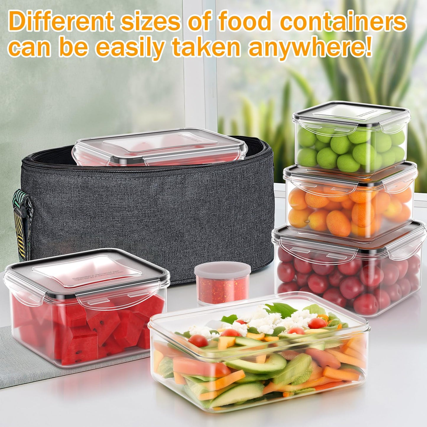 JSCORES 40-piece food storage containers set includes 20 containers and 20 lids. Leak-proof and BPA-free, perfect for kitchen food storage.