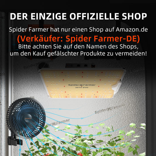 Spider Farmer Grow Tent Complete Set SF1000 Grow Light Dimmable LED Grow Lamp Full Spectrum Samsung LM301H EVO Diodes Grow Tent Kit Complete 70x70x160cm Hydroponics Growing Tent Set Ventilation System