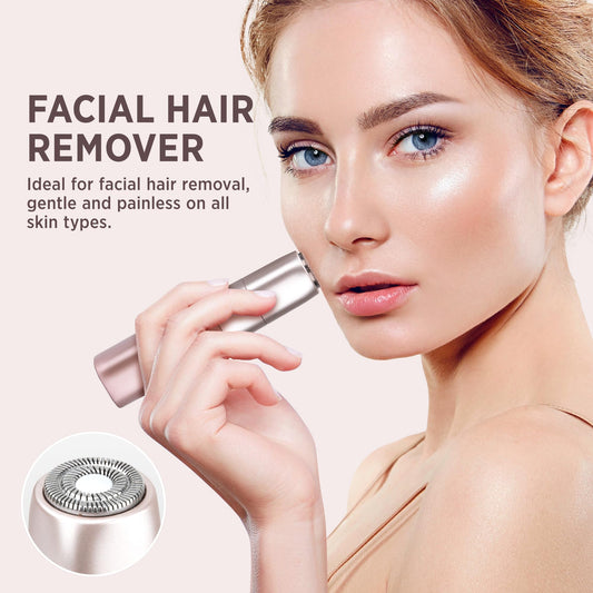 2-in-1 electric shaver for women: painless facial and nose hair trimmer - rechargeable for convenient hair removal on face, nose, ears.