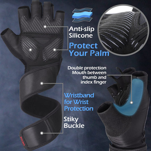 Boildeg Fitness Gloves, Workout Gloves, Weightlifting Gloves for Bodybuilding Crossfit, Women & Men