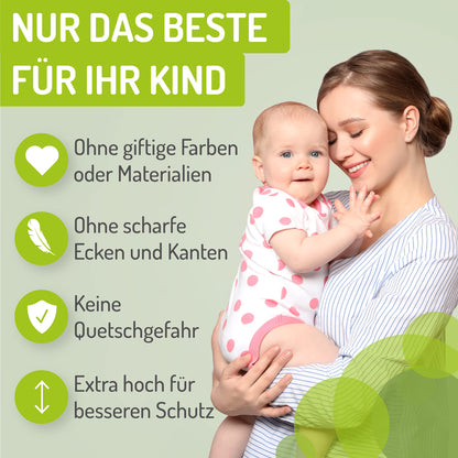 BOMI Safety Gate Mira XXL Door | Clamp-on | 90° stop | Closes automatically | Narrow white metal door gate | Stair gate door gate clamp gate dog cat | Width: 103-111 cm