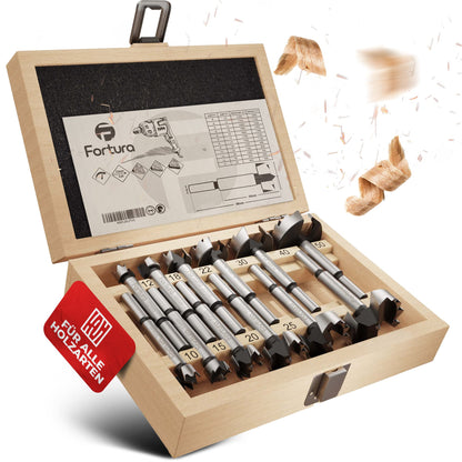 Fortura® Forstner drill bit set Ø10-50mm / wood drill bit / Forstner drill bit / wood drill bit set / hole saw / wood drill / wood milling drill / Forstner drill bit set / pot drill