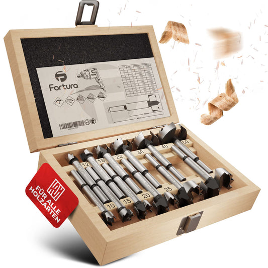 Fortura® Forstner drill bit set Ø10-50mm / wood drill bit / Forstner drill bit / wood drill bit set / hole saw / wood drill / wood milling drill / Forstner drill bit set / pot drill