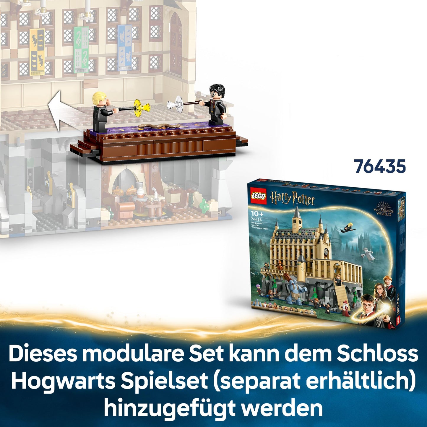 LEGO Harry Potter Hogwarts Castle: Dueling Club, building set with 4 minifigures including Draco Malfoy, Gilderoy Lockhart & Severus Snape, set with tumbling function for boys & girls ages 8+ 76441