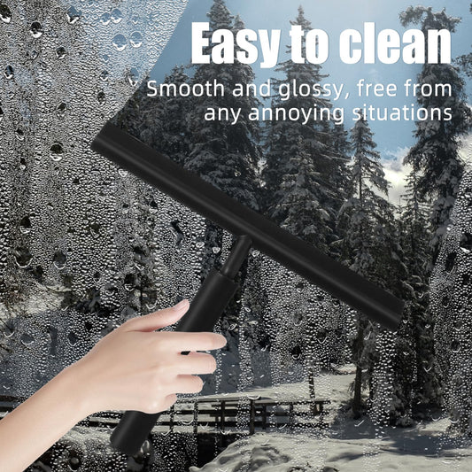 FIVAVA Shower Squeegee Extendable Black, Squeegee with Telescopic Pole, Silicone Shower Squeegee, Black Squeegee for Windows, Floors, and Shower Cabins.
