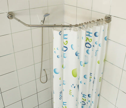 Sikaiqi Extendable 304 Stainless Steel Diamond Shape Bathroom Bathtub Corner Shower Curtain Rod (Diamond shape, both sides: 43-65 cm, center: 51cm-66 cm)