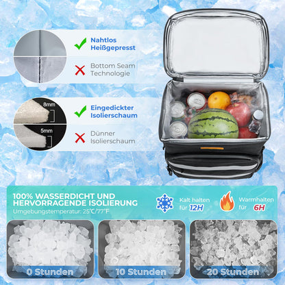 kiximay 30L Large Foldable Cooler Bag - Cooler Bag for Food & Drinks, Picnic Cooler Bag, Insulated Thermal Bag, Car Cooler Bag for Beach/Picnic/Camping/BBQ