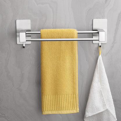 ALOCEO 44CM towel holder without drilling, made of SUS304 stainless steel. Double adhesive towel rack for bathroom, kitchen, shower wall. Silver color.