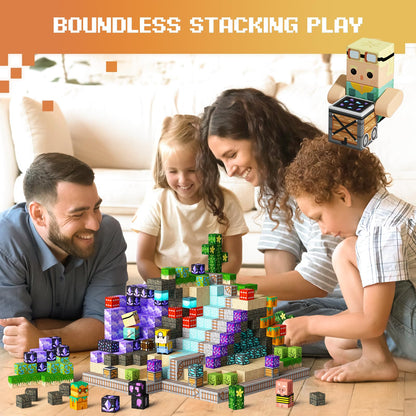 GobiDex Magnetic Building Blocks 100 Pieces, MagWonder Build with Gemfifre Hollow Magnetic Blocks, Game-Based STEM Montessori Toy for Kids 3+, Gift for Boys and Girls