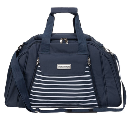 anndora picnic bag with cooling compartment navy blue white striped 29 pieces 4 persons