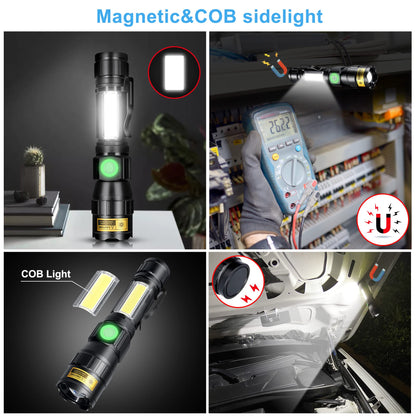 DARKBEAM A200 UV 365nm flashlights USB magnetic rechargeable LED flashlight 3 in 1 blacklight, ultraviolet wood lamp UV light 365 nm, detector for animal urine/amber/fluorescence, 2 pieces