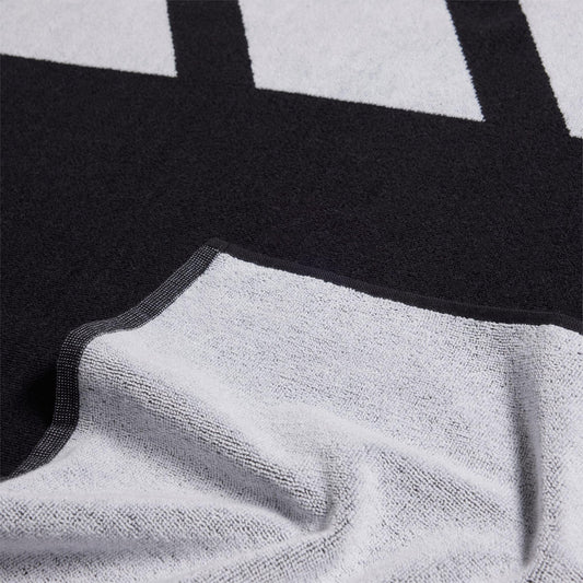 adidas Unisex Brand Stripes Towel, Black/White, L