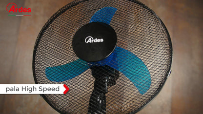 ARDES - Pedestal Fan, powerful, quiet, 3 blades, 40 cm, oscillating, with adjustable height and tilt, Ardes Pedestal Fan, 3 speed settings, model Penny AR5AM40P