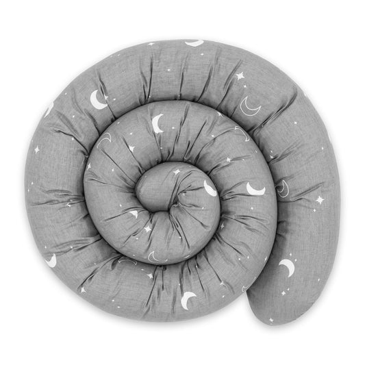 Totsy Baby Side Sleeper Pillow Bed Snake Body Pillow 400 cm Cotton - Long Pillow Bed Roll Sleep Pillow Neck Roll Pillow Oeko-Tex Certified Moon
