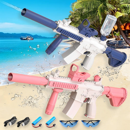2 piece Electric Water Gun Set for adults and kids Water Toys, Water Guns Water Squirt Gun with 500ml water capacity, Low Power Protection Rechargeable Battery.