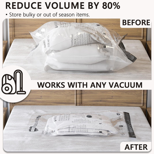 Vacuum storage bags, 10 small bags with electric pump, 10 small travel clothing, space-saving compression bags for clothes, pillows, duvets, blankets.