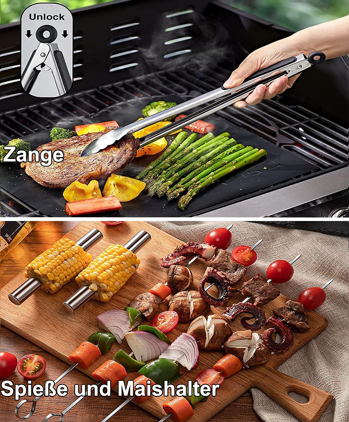 BBQ Tools Set, Grill Accessories Men's Gift Christmas, Stainless Steel BBQ Toolbox Set of 21, Grilling Accessories with BBQ Tongs, Spatula, and Apron, BBQ Grill Set Ideal for Outdoor and Camping.