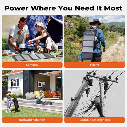 BigBlue 28W Portable Solar Charger with 2 USB C + 1 USB A Ports (4.8A total), IP44 Waterproof Solar Panel, Foldable, Ideal for Outdoor Activities, for Recharging USB Devices - iPhone Android GoPro.