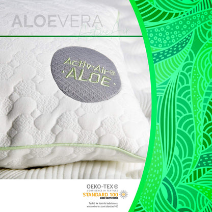 Pillow 40 x 80 Aloe Vera - Cool in summer, warm in winter - No.1. Side sleeper pillow with soothing effect - Very breathable.