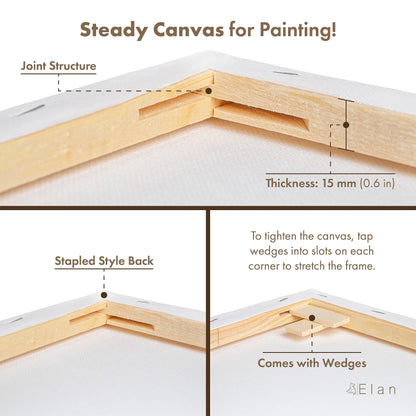 Momentum Stretched Canvases, 20.3 x 30.5 cm, 6 Pack Canvases for Painting, Painting, Canvas Bulk Pack, stretched canvas for adults, blank canvas for painting, painting, canvas, art canvas