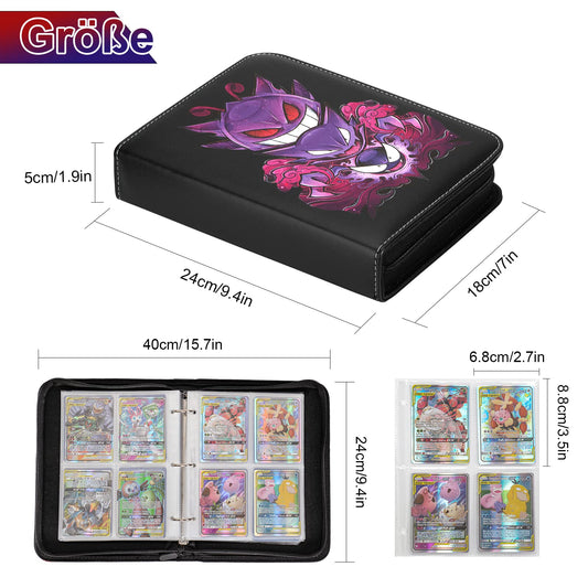 Pokemon card collector's album, 50 pages with 400 pockets. Portable and waterproof PU card holder binder book for collectors. 50 cards per page.