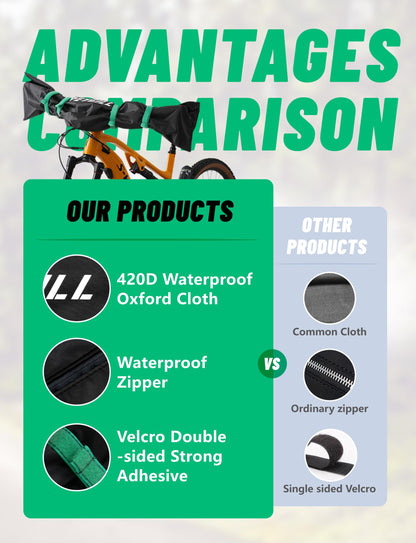 2 pack handlebar cover e-bike bicycle frame transport protection bicycle accessory waterproof moisture and dust protected bike cover bike camping accessory
