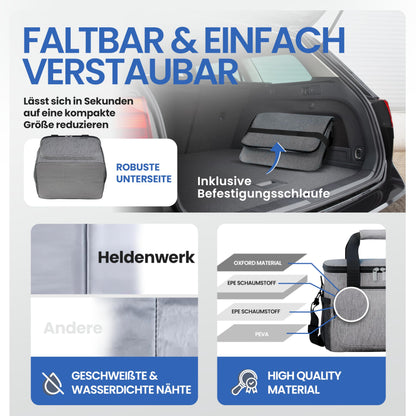 HERO WORK Cooler Bag Large Foldable - Insulated Cooling Box Thermo Bag leak-proof & waterproof - Picnic Lunch Bag, Breakfast Bag, Thermal Bag, Insulated Bag