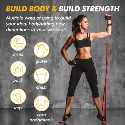 Resistance bands set by HANSPY, suitable for men and women. Includes pull-up assistance bands for strength training, home workouts, physiotherapy, yoga. Comes with door anchor, carrying bag, and workout guide.