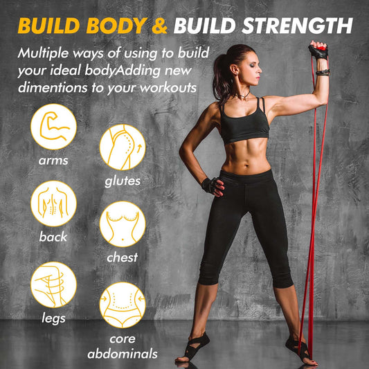 Resistance bands set by HANSPY, suitable for men and women. Includes pull-up assistance bands for strength training, home workouts, physiotherapy, yoga. Comes with door anchor, carrying bag, and workout guide.