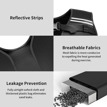 PROIRON Adjustable Weight Vest 20kg with Reflective Stripes for Running/Strength Training/Workout/Jogging and Home Gym.