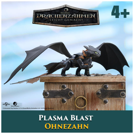 Dreamworks How to Train Your Dragon, Plasma Blast Toothless, 51cm dragon figure with light and sound effects, toy for kids aged 4 and up.