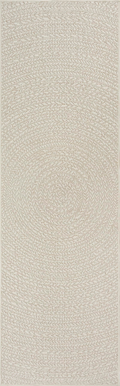 The carpet Kansas - durable indoor and outdoor rug in natural jute look, weatherproof, suitable for terrace and garden, cream, approx. 80 x 250 cm.