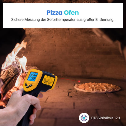 Etekcity Infrared Thermometer, Temperature Gauge -50°C to +450°C - Digital Laser Infrared Thermometer for Kitchen, Pizza Oven, Grill, Baking - Not for humans - Yellow/Black