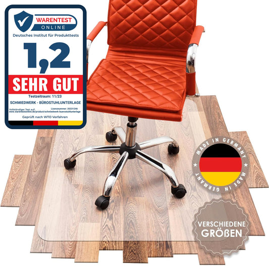 SMITHWORK Office Chair Mat Various Sizes - Floor Protection Mat for Desk Chair Non-Slip in Milk White | Made in Germany (120x120)