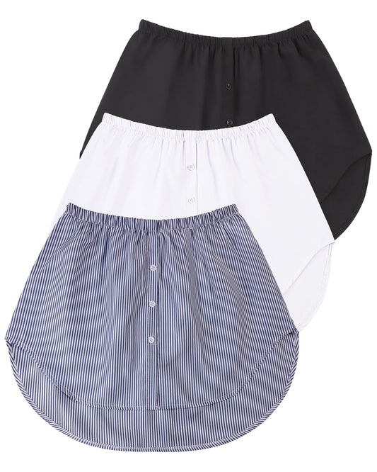 Auranso blouse skirt women's shirt extension blouse extension blouse skirts underskirt shirt extensions 1/2/3 pieces Multicolored 46