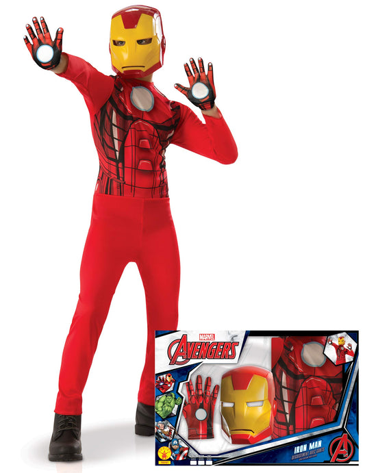 Generic - Iron Man Kids Costume Marvel License Disguise Red-Yellow - 116/128 (7-8 years)
