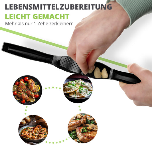 Oliver's Kitchen Premium Garlic Press - Easy to Use & Clean - Crushes Garlic & Ginger Effortlessly (No Peeling Necessary) - Extra Strong & Durable
