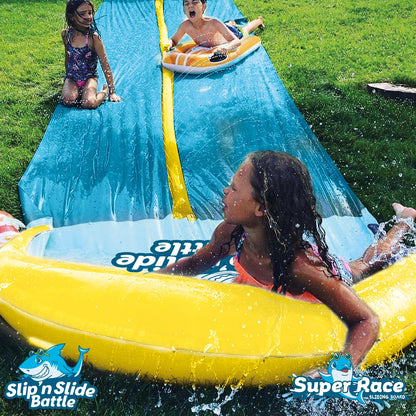 Original Cup® | Water Slide Mat Giant Pack XXL | 1 Double Lane Slide Mat 10 Meters + 2 Bodyboards for better sliding | Premium Quality | Slip'n Slide Water Games 100% Fun