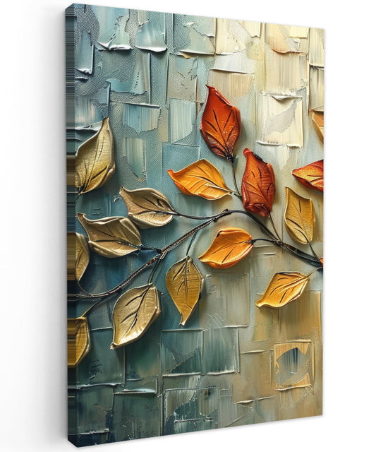 MuchoWow© Images Small 20x30 cm Mini Living Room Decor Modern Canvas Wall Art Print Bedroom Above Bed Room Decor Gifts Art - Leaves - Brown - Modern - Nature