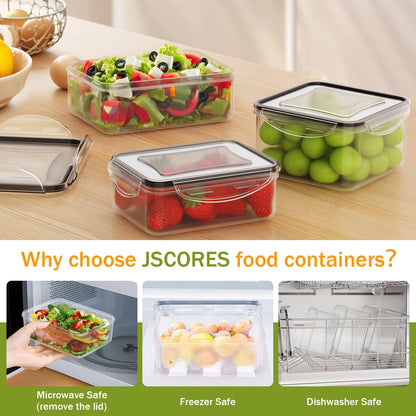 JSCORES 40-piece food storage containers set includes 20 containers and 20 lids. Leak-proof and BPA-free, perfect for kitchen food storage.