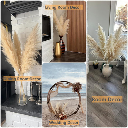 Dried Pampas Grass Decoration XXL, 10 pieces large pampas grass, reed grass bouquet for wedding boho flowers and home table decoration, rustic farmhouse party (100cm)