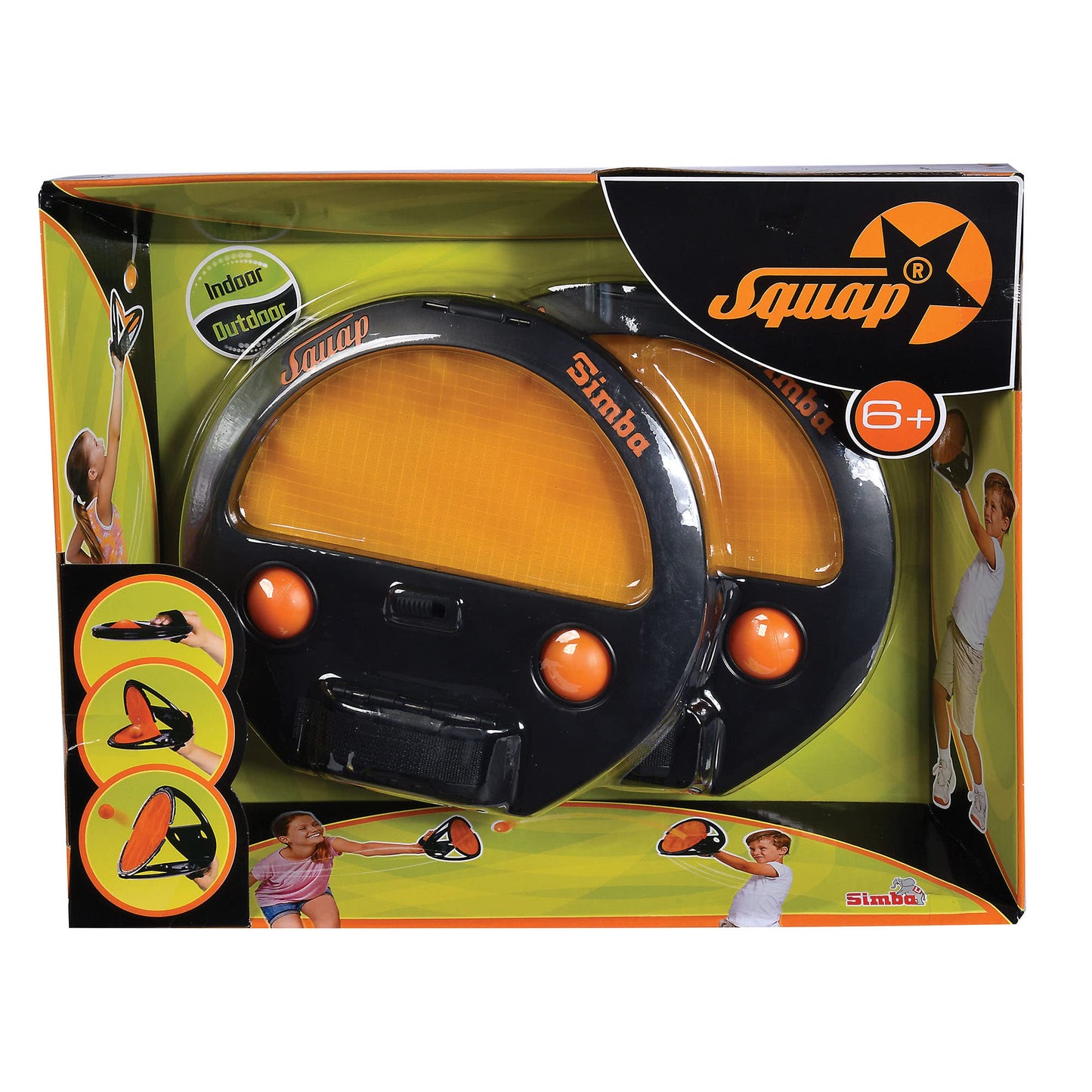 Simba 107202420 - Squap catch ball game (2-pack), outdoor ball game (beach, garden, outdoor), catch game with ball for kids aged 6 and up.