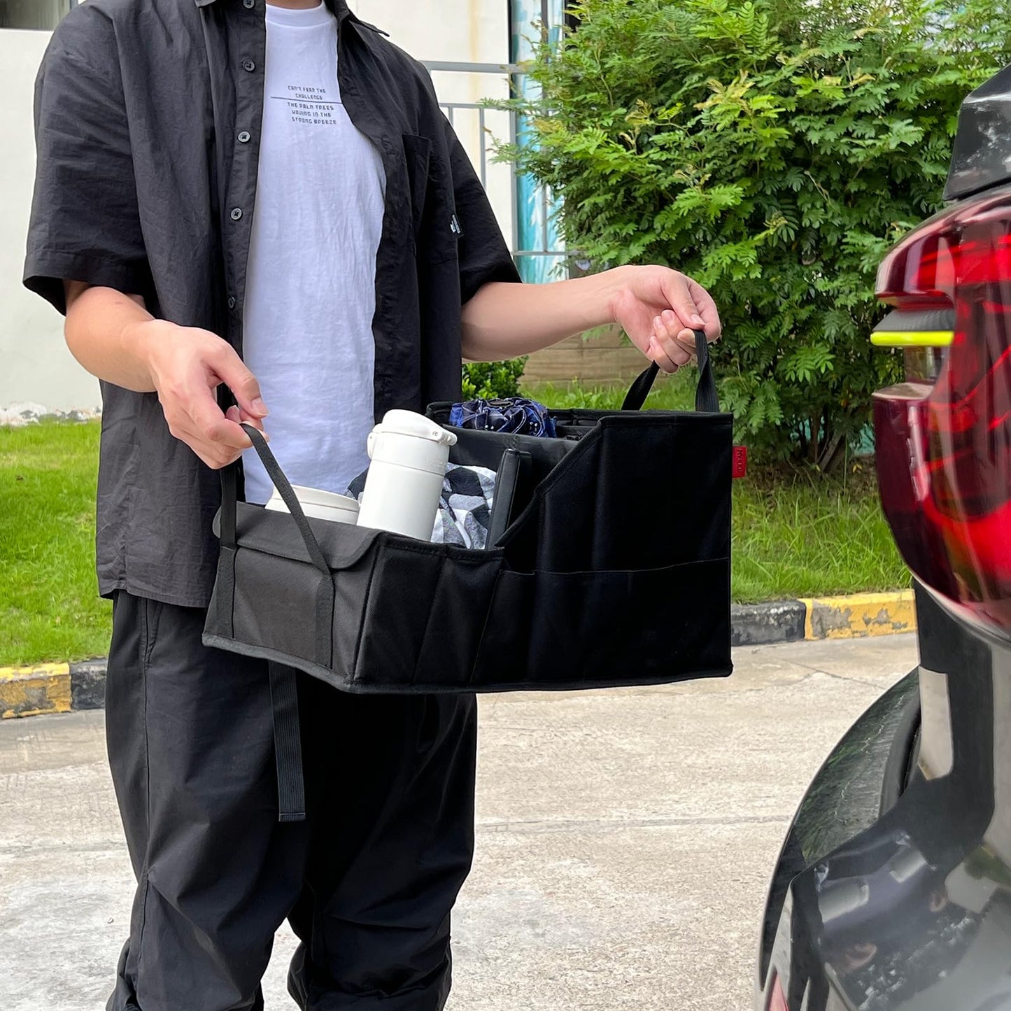 YOOFAN Car Organizer with Cup Holder, for Passenger Seat, Car Seat Organizer Front and Back with 9 compartments for Travel Kids.