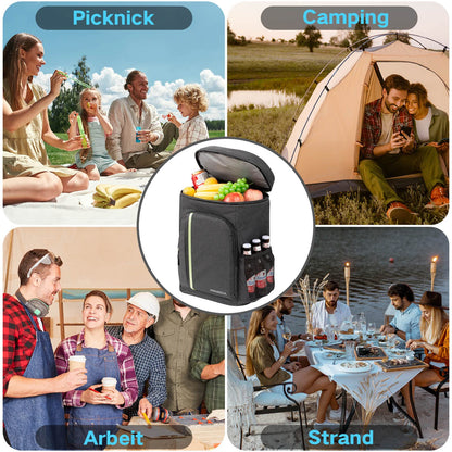 PENGDA Cooler Backpack Large - 30L Cooler Backpack Insulated Picnic Bag Waterproof Ultralight Picnic Backpack Men Women Cooler Bag for Camping, BBQ, Hiking, Picnic (Black)